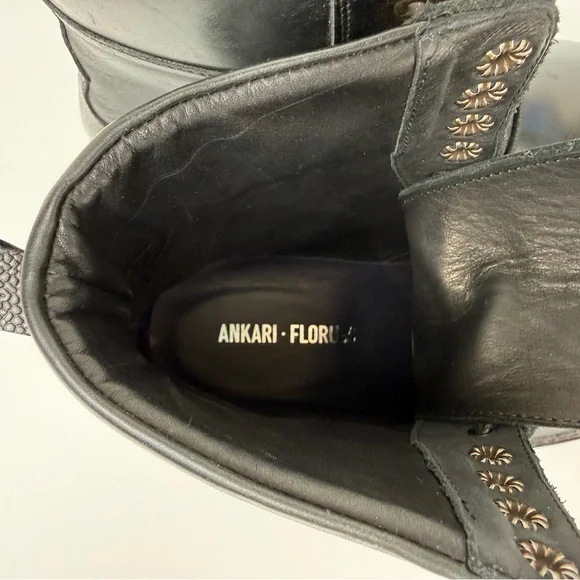 Men’s AF Ankari Floruss Combat Boots Black Size 7 Grunge Punk Biker Hipster Lug - Picture 13 of 14